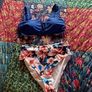 Deep V Bikini Top and High Waist Bottoms